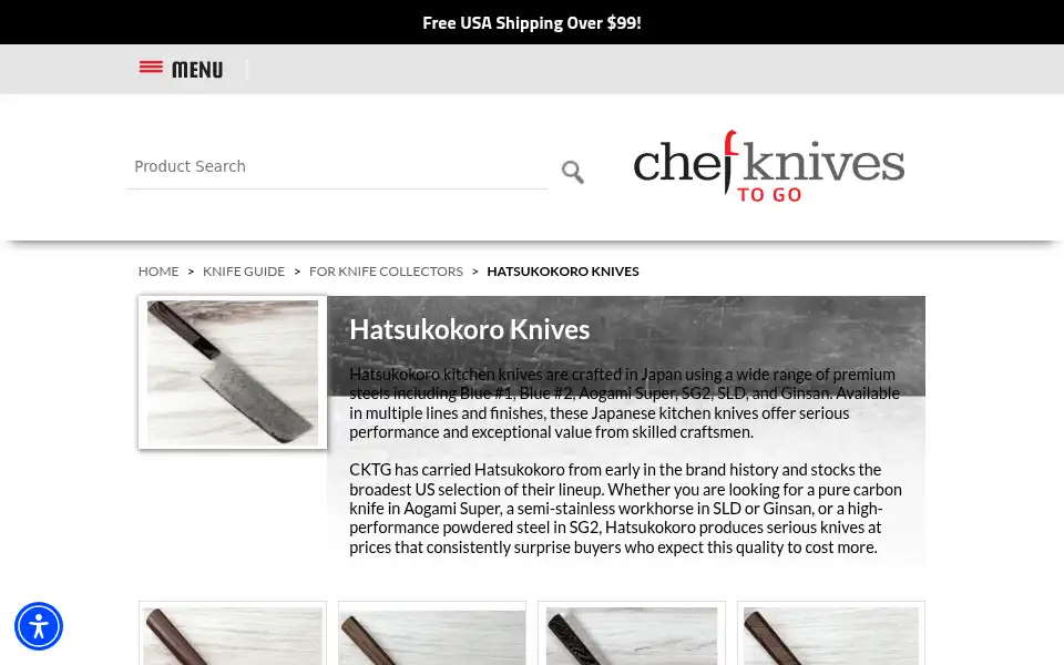 Screenshot of chefknivestogo.com