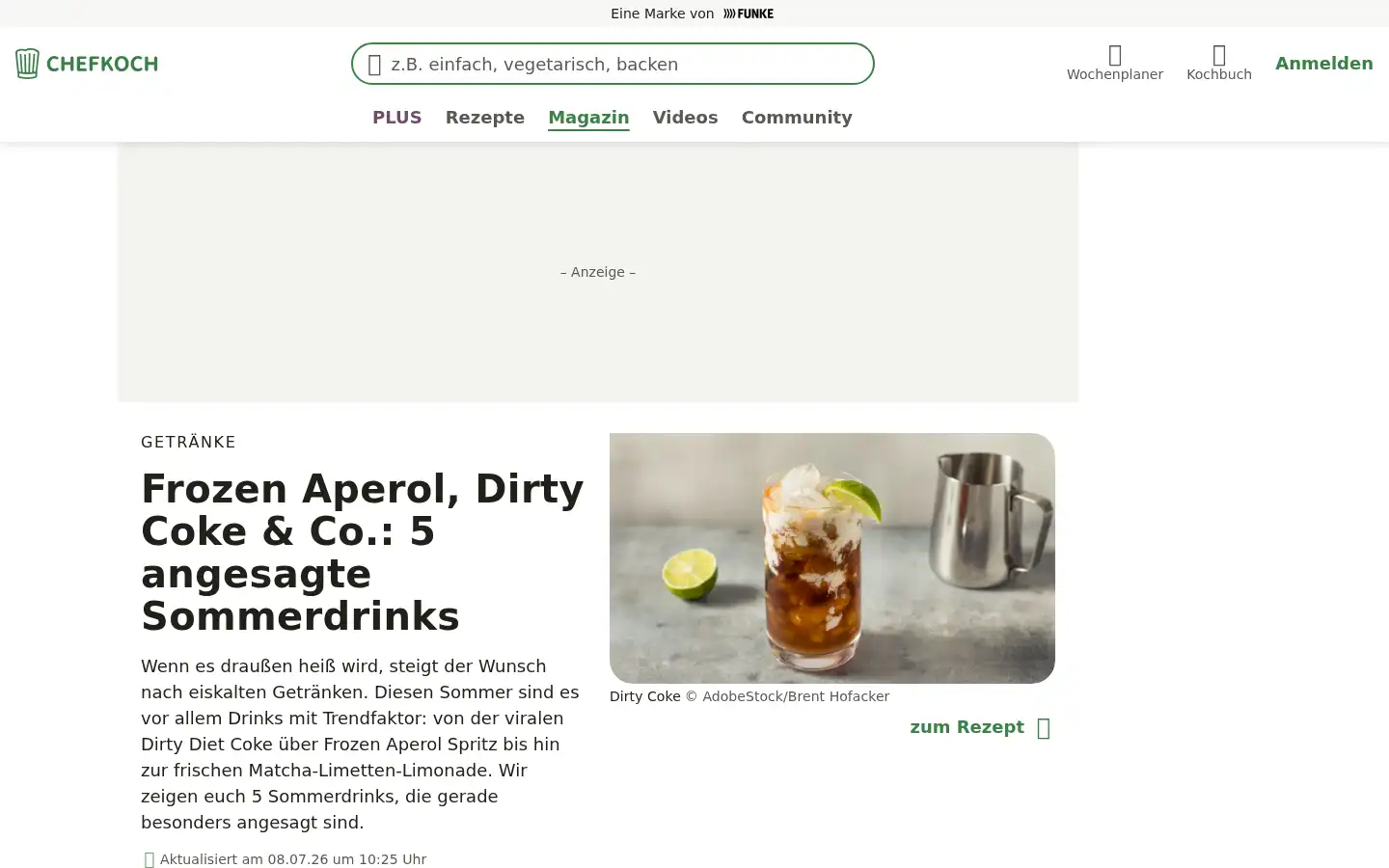 Screenshot of chefkoch.de