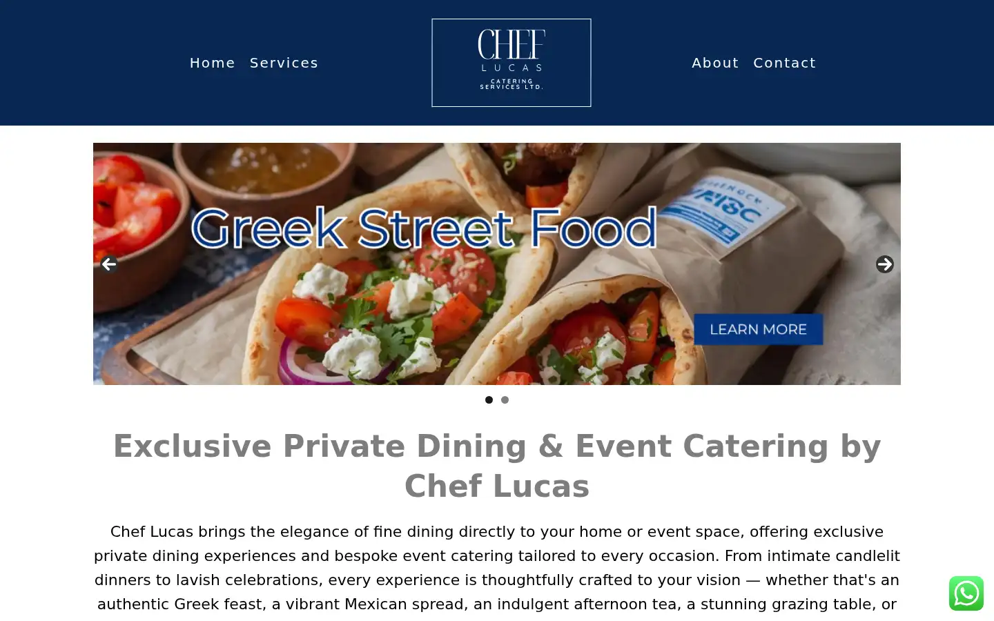 Screenshot of cheflucas.co.uk