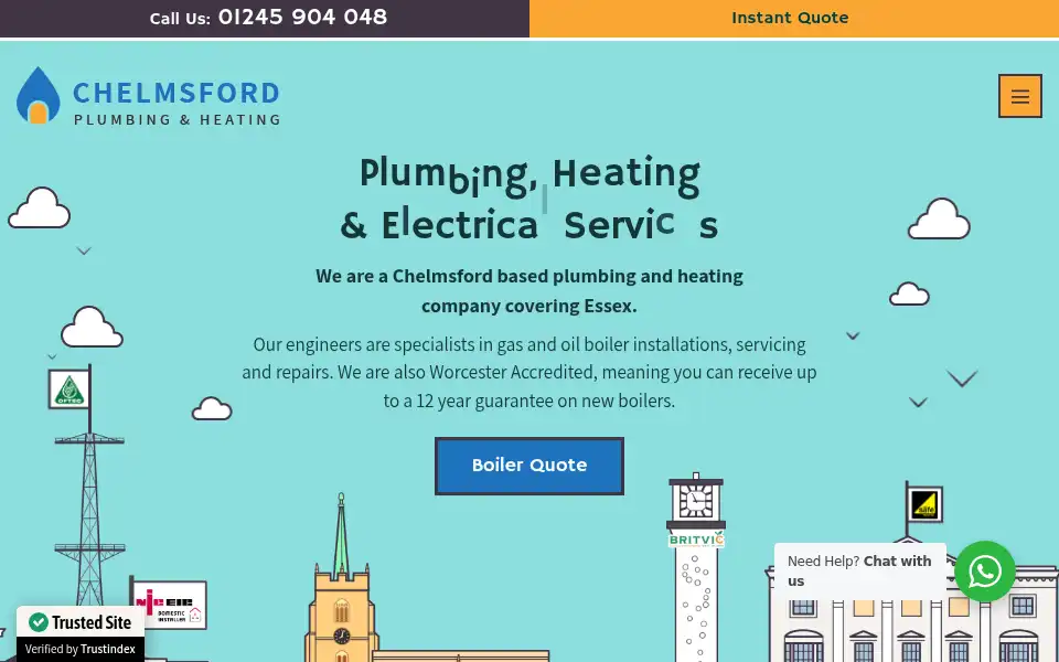 Screenshot of chelmsfordplumbingandheating.co.uk