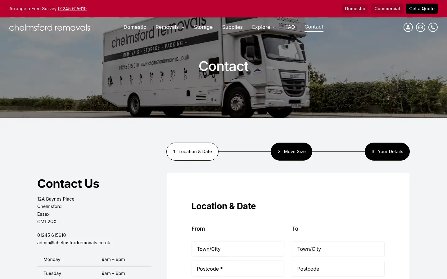 Screenshot of chelmsfordremovals.co.uk