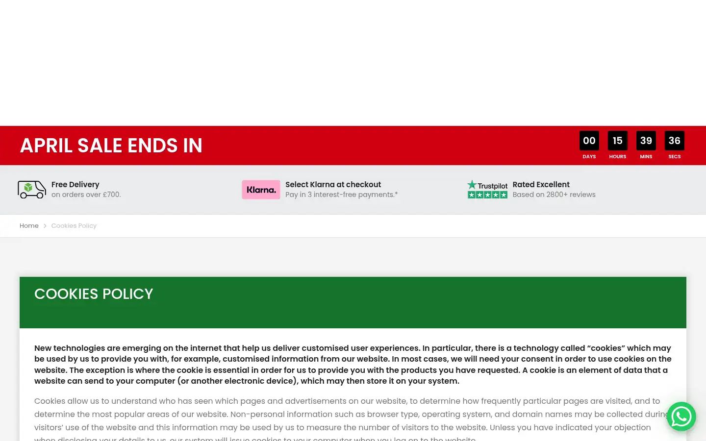 Screenshot of chelseasupplies.com