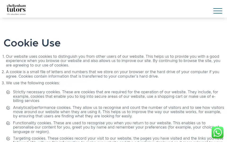 Screenshot of cheltenhamtutors.co.uk