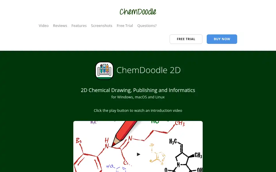Screenshot of chemdoodle.com