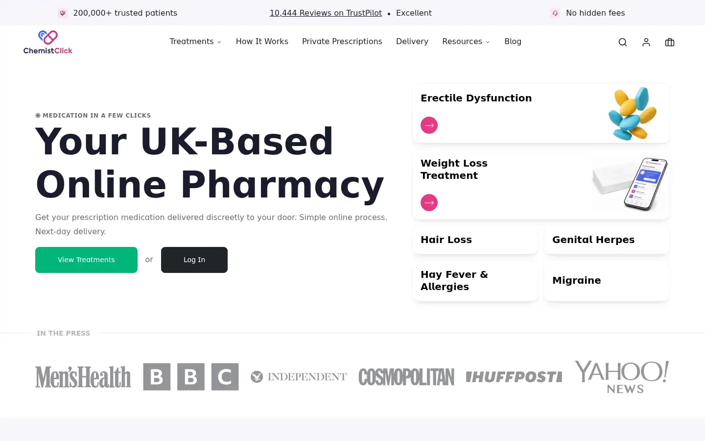 Screenshot of chemistclick.co.uk