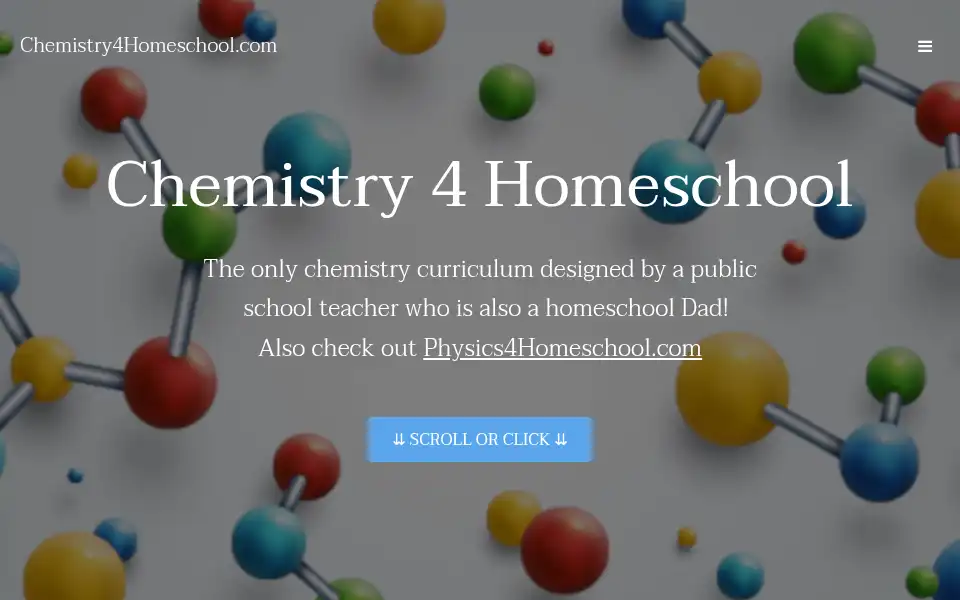 Screenshot of chemistry4homeschool.com