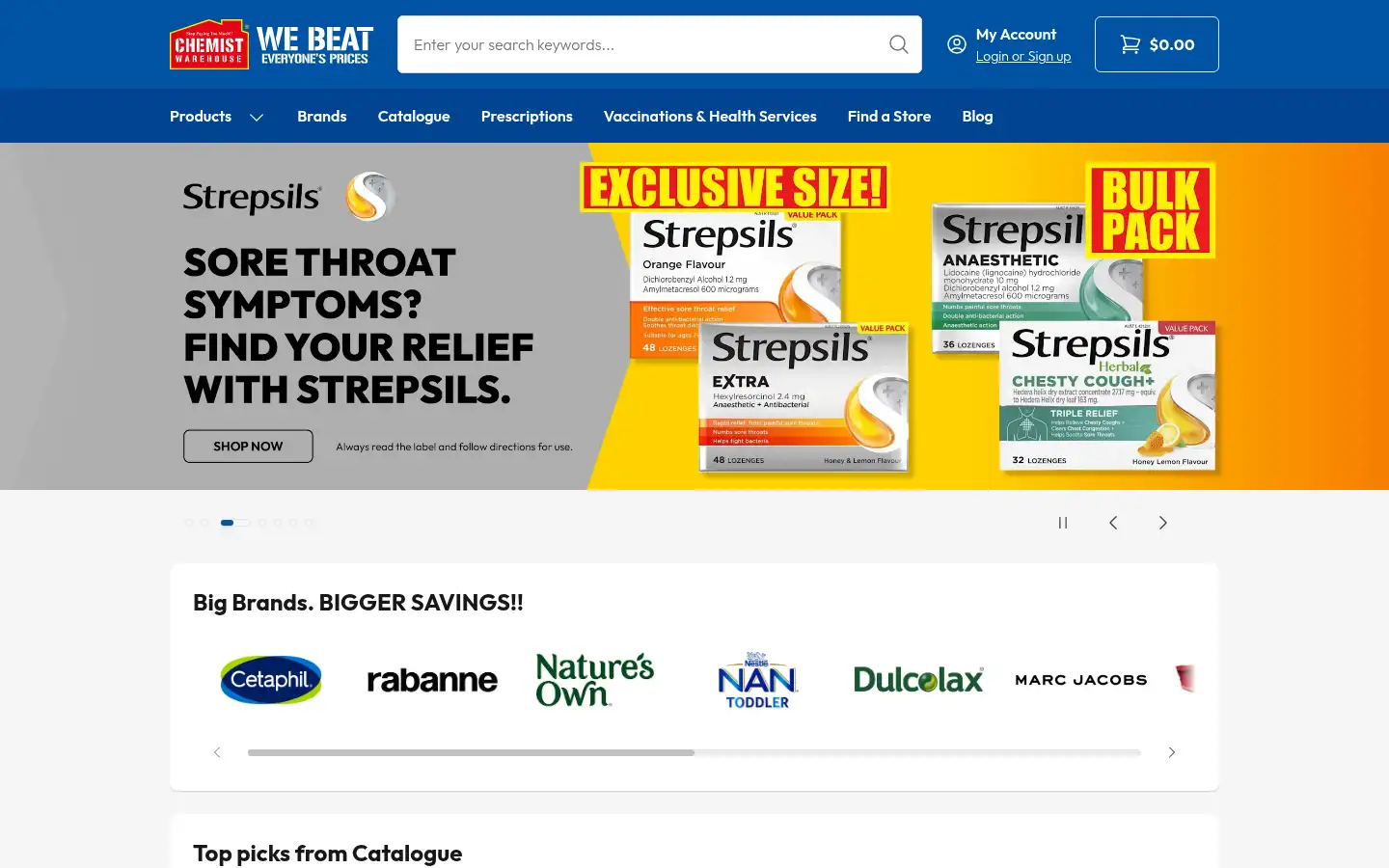 Screenshot of chemistwarehouse.com