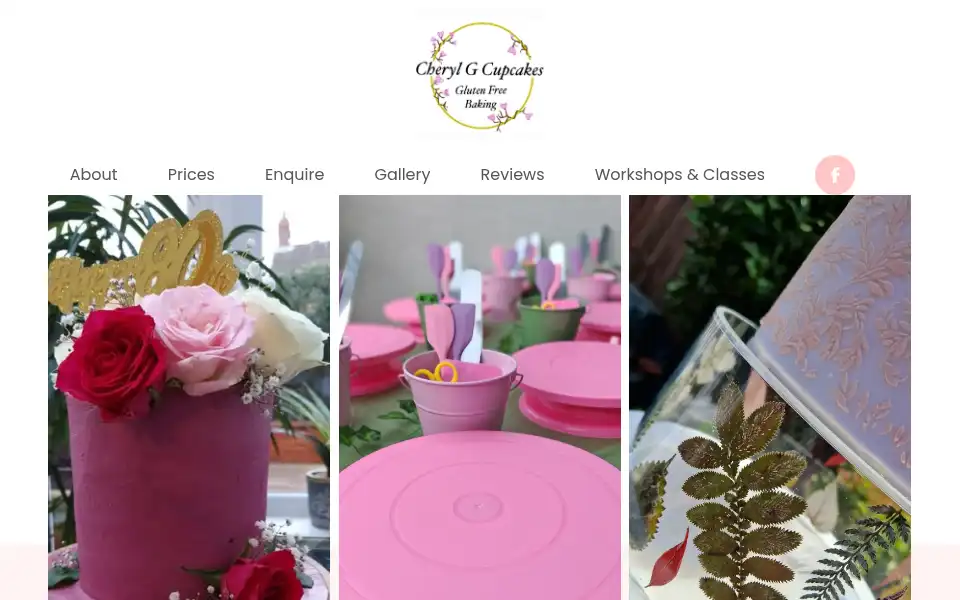 Screenshot of cherylgcupcakes.co.uk