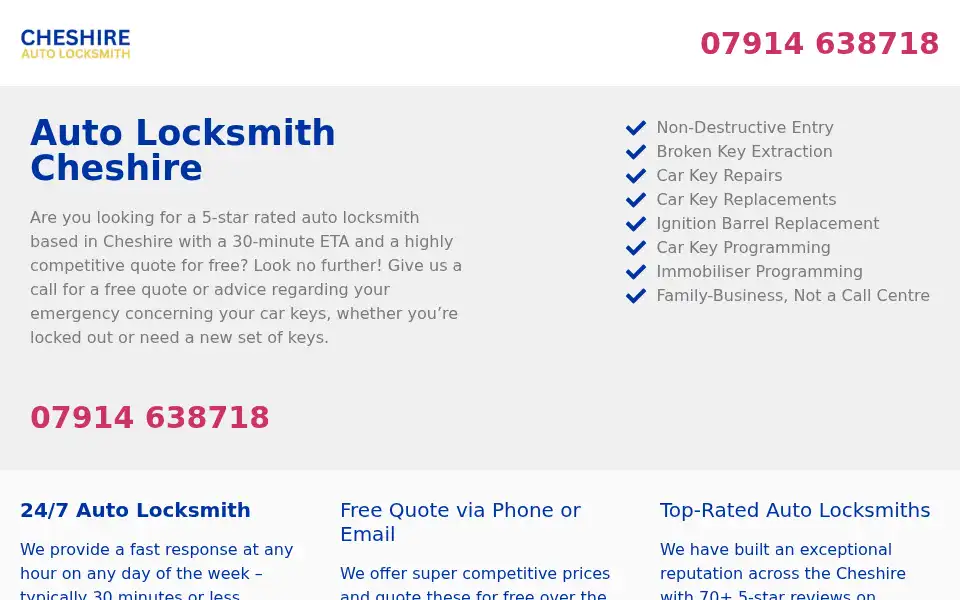Screenshot of cheshire-auto-locksmith.co.uk