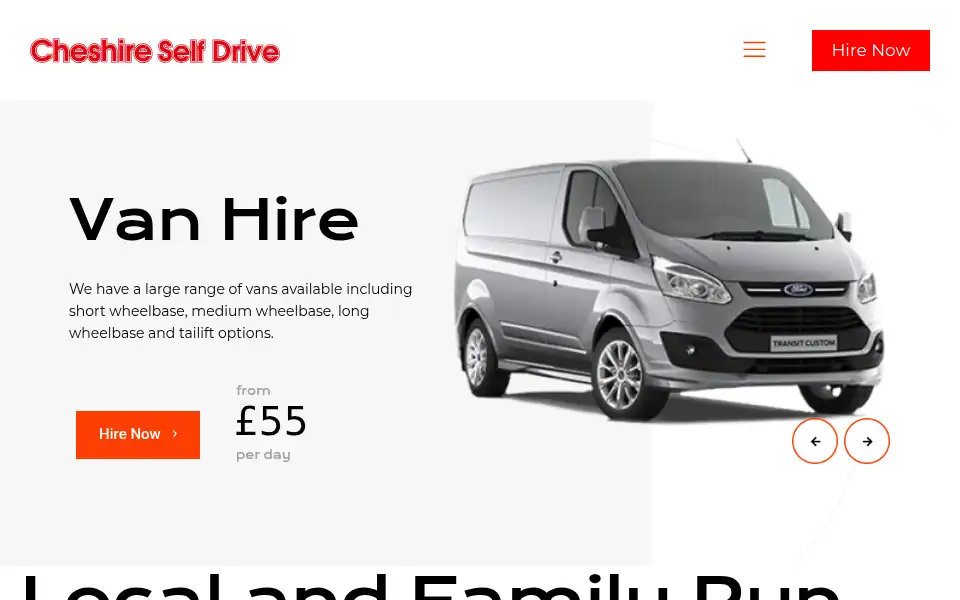 Screenshot of cheshire-selfdrive.co.uk