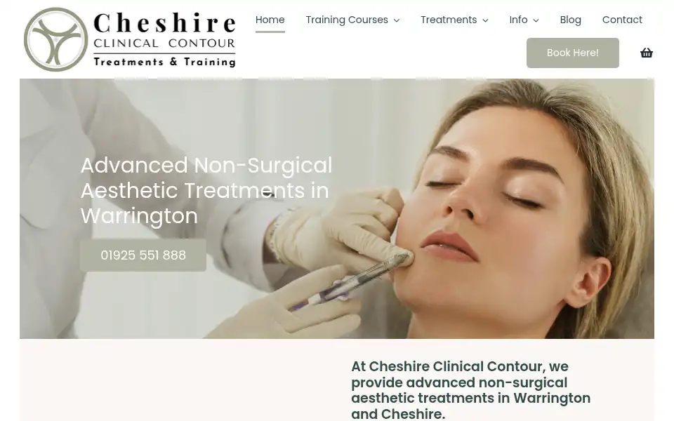 Screenshot of cheshireclinicalcontour.co.uk