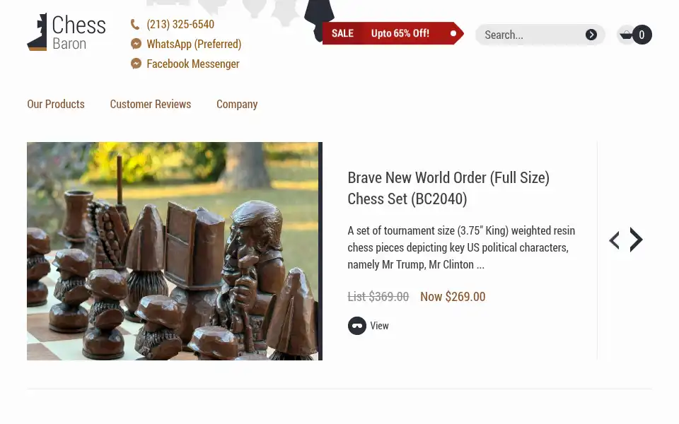 Screenshot of chessbaron.com