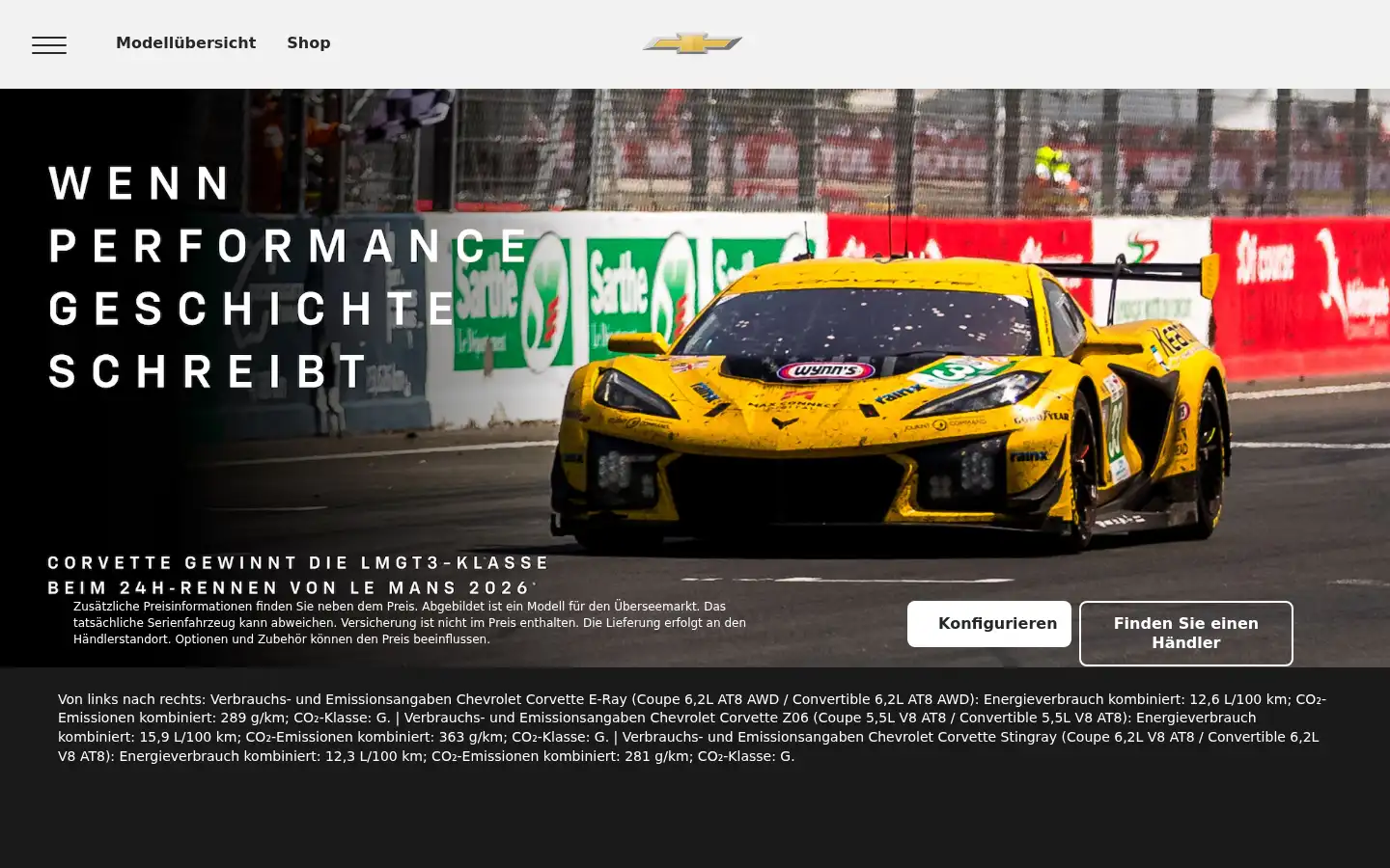 Screenshot of chevrolet.com