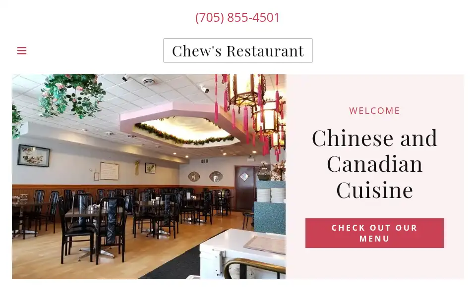 Screenshot of chewsrestaurant.com