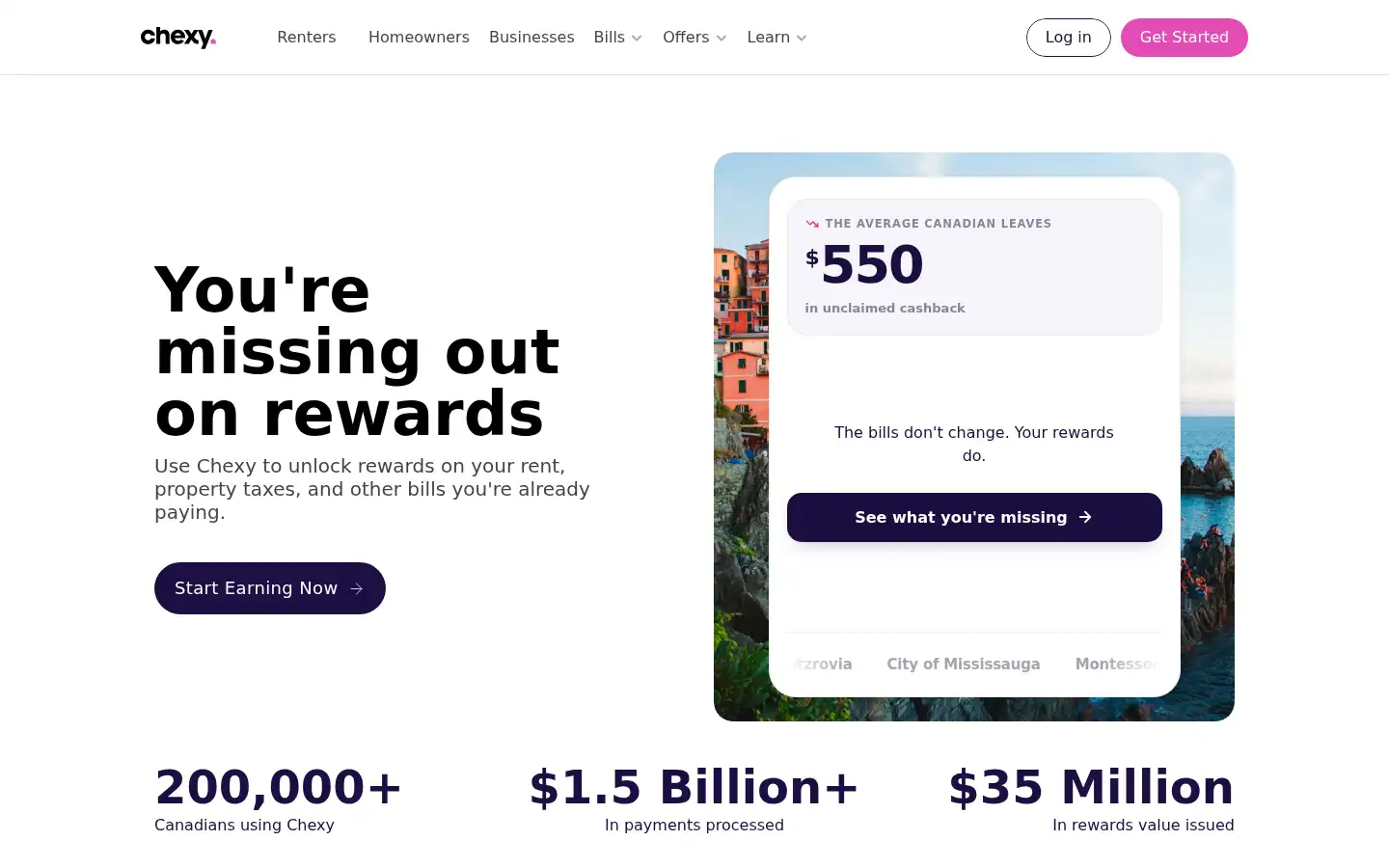 Screenshot of chexy.co
