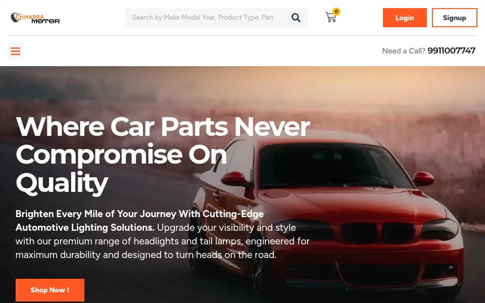Screenshot of chhabramotor.com