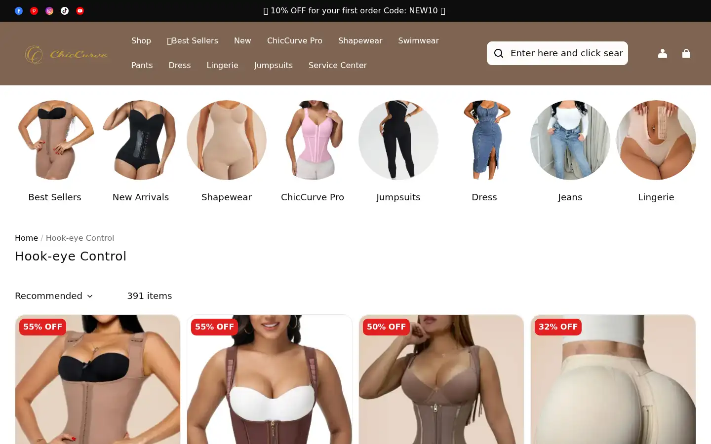 Screenshot of chic-curve.com