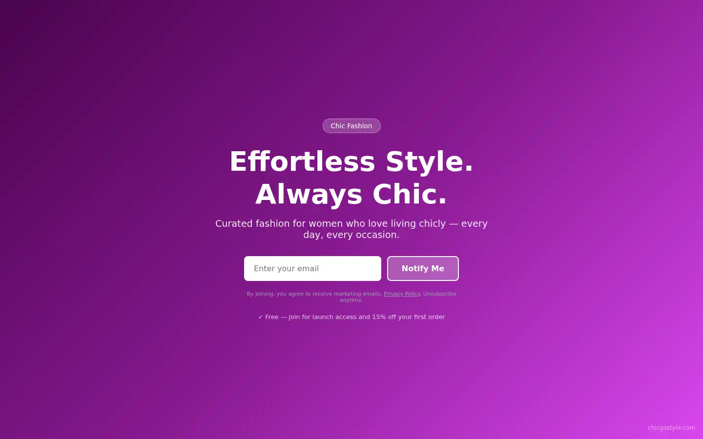 Screenshot of chicgostyle.com