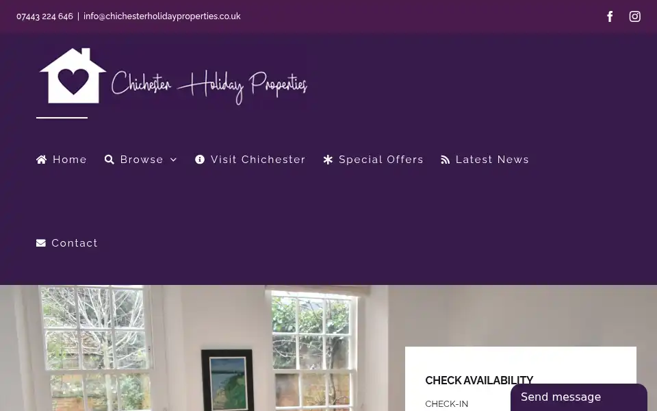 Screenshot of chichesterholidayproperties.co.uk
