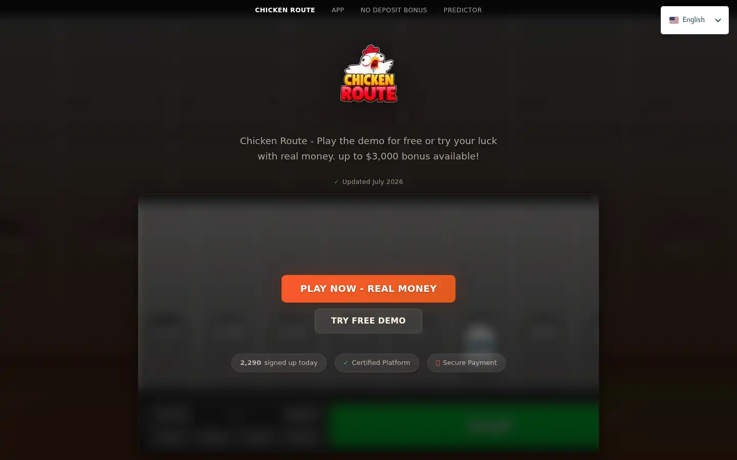 Screenshot of chickenroute.app