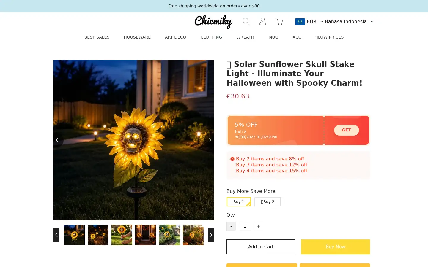 Screenshot of chicmiky.com