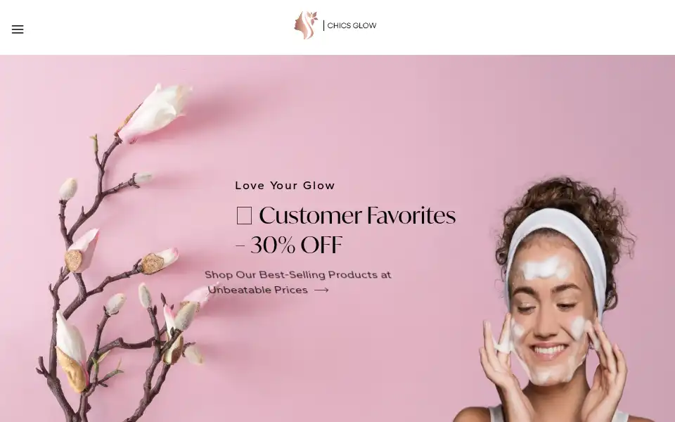 Screenshot of chicsglow.com
