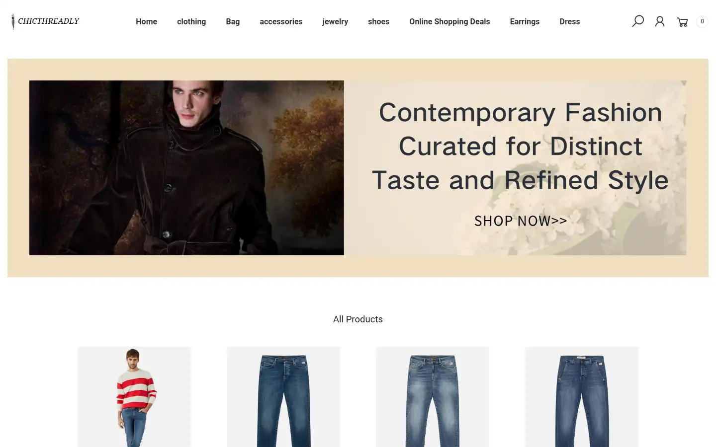 Screenshot of chicthreadly.com