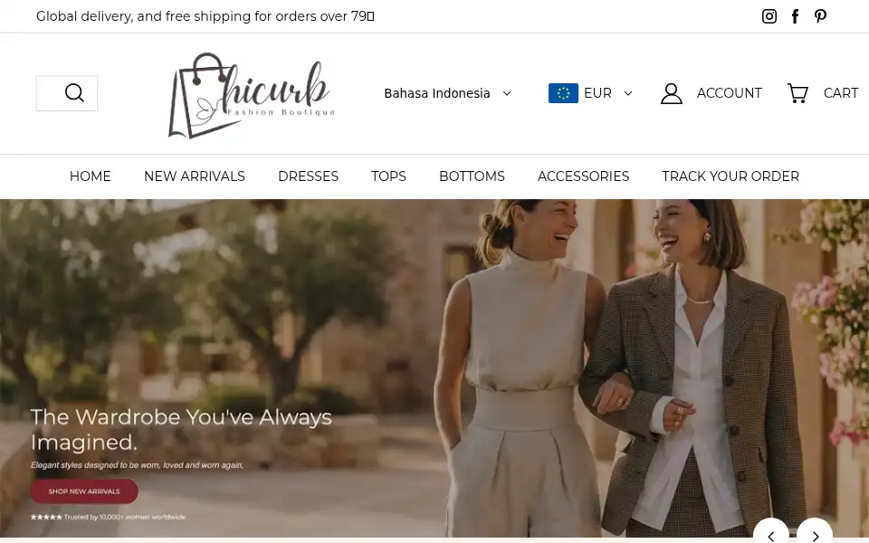 Screenshot of chicurb.com