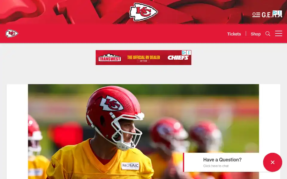 Screenshot of chiefs.com