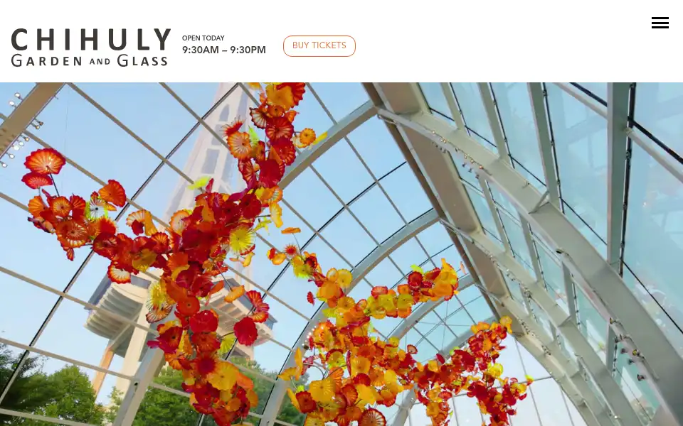 Screenshot of chihulygardenandglass.com
