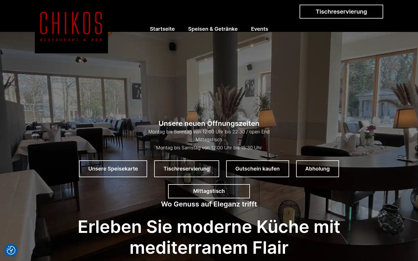 Screenshot of chikos-restaurant.de