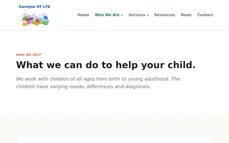 Screenshot of childot.co.uk