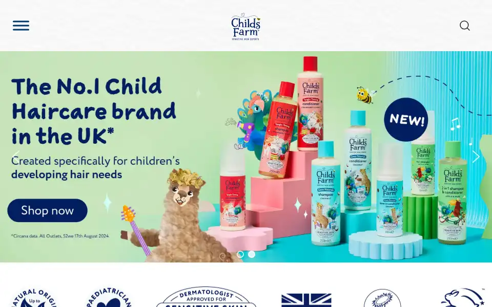 Screenshot of childsfarm.com