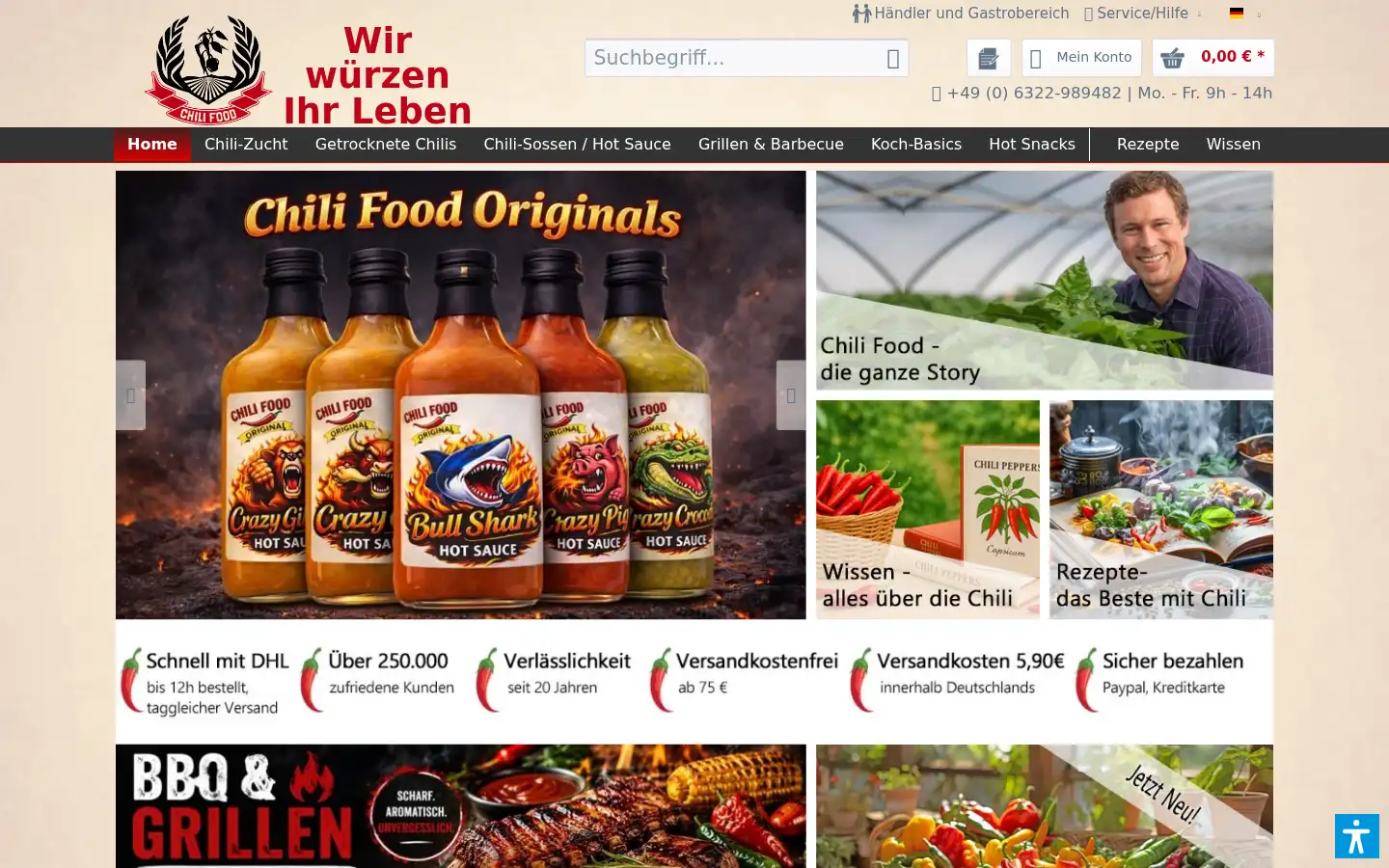 Screenshot of chili-shop24.de