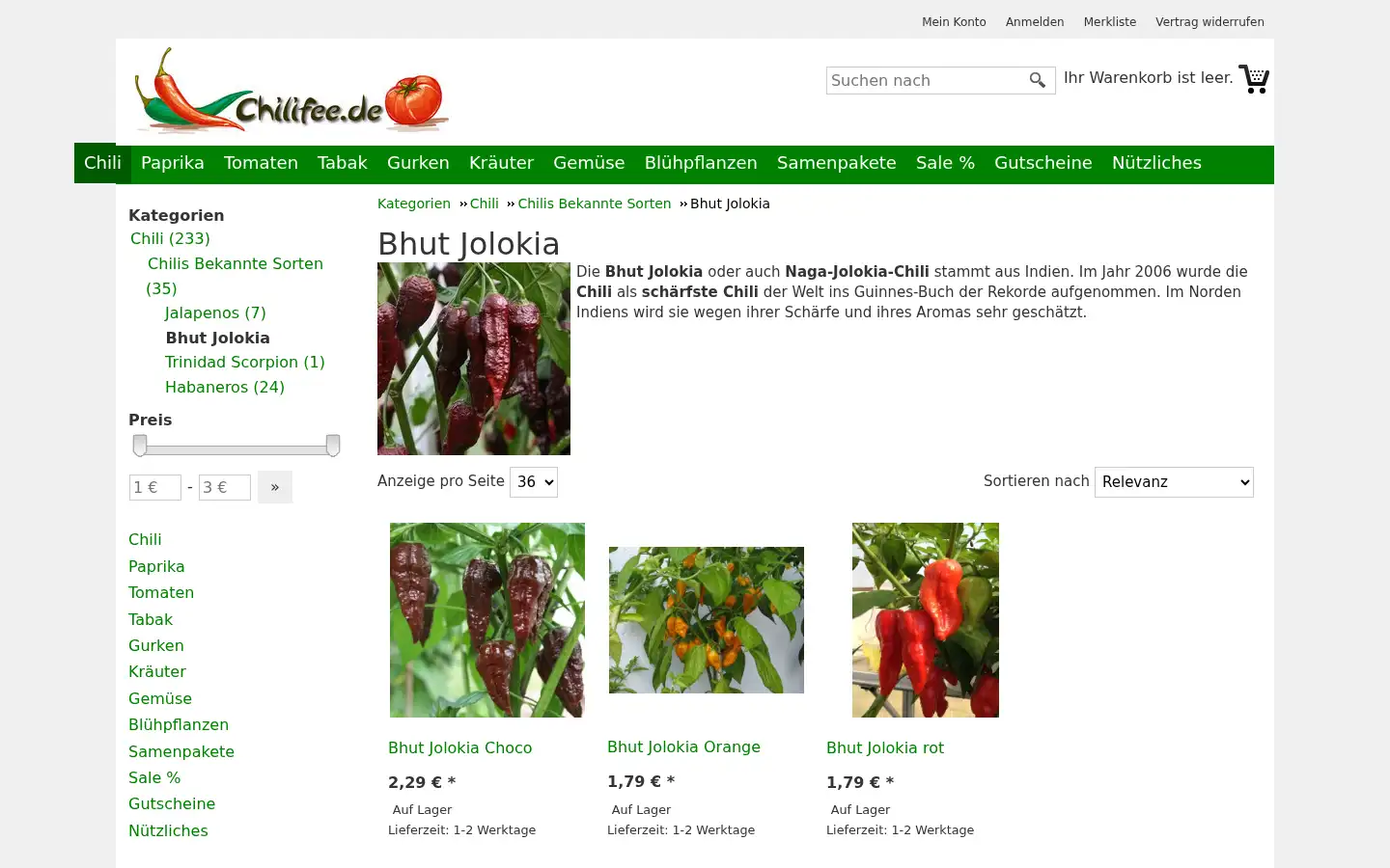 Screenshot of chilifee.de