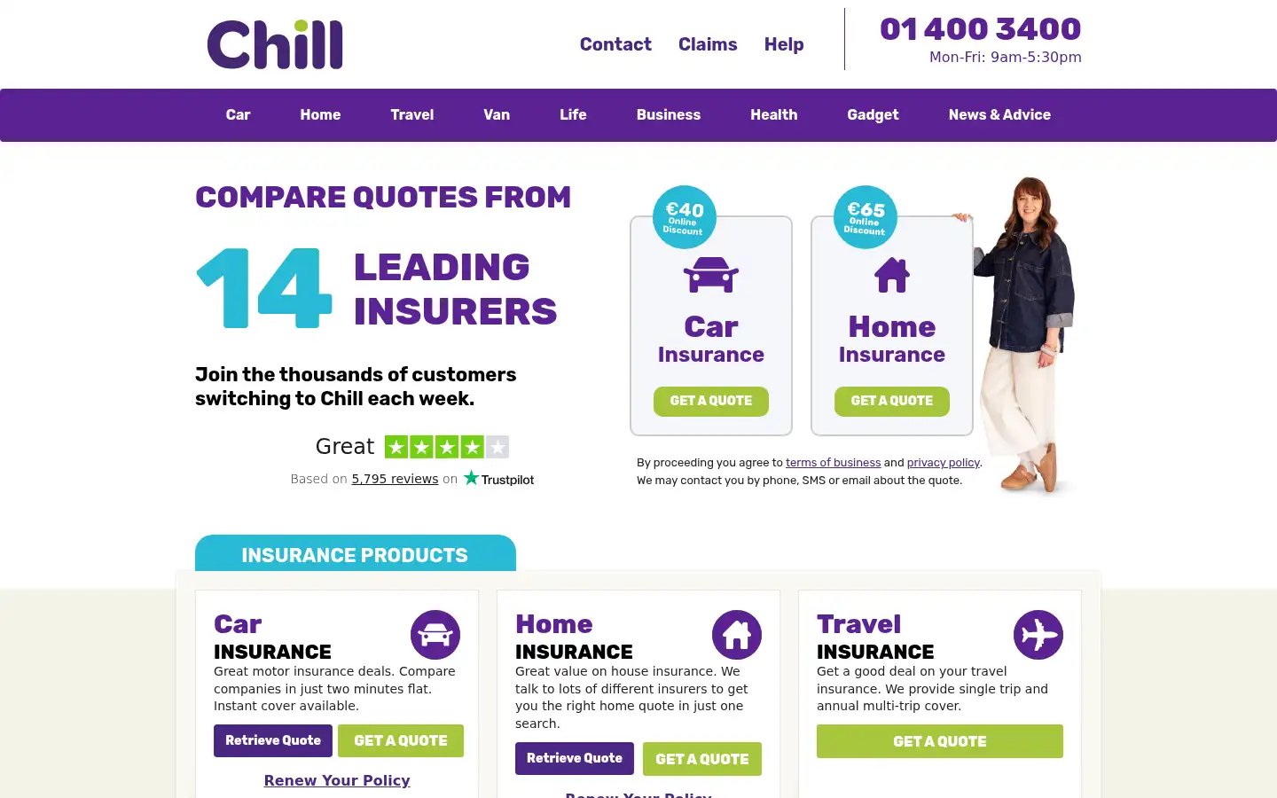 Screenshot of chill.ie