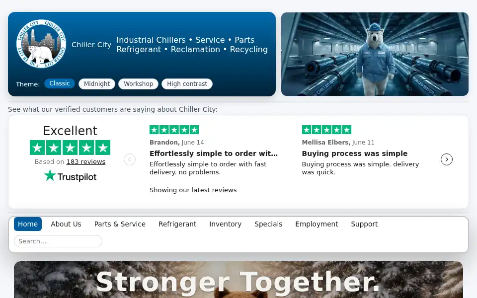 Screenshot of chillercity.com