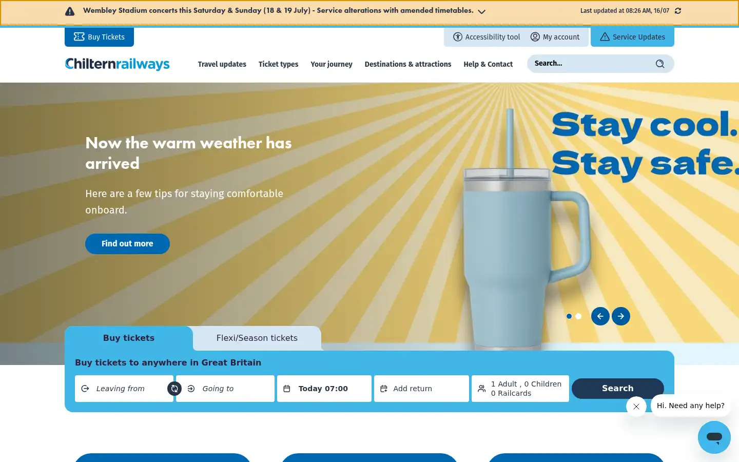 Screenshot of chilternrailways.co.uk