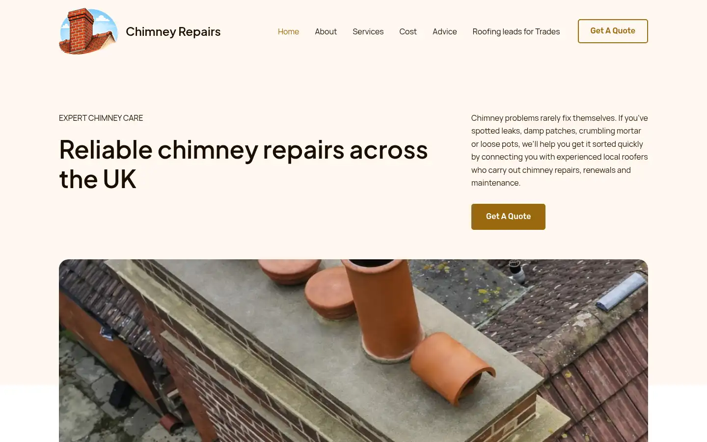 Screenshot of chimney-repairs.uk