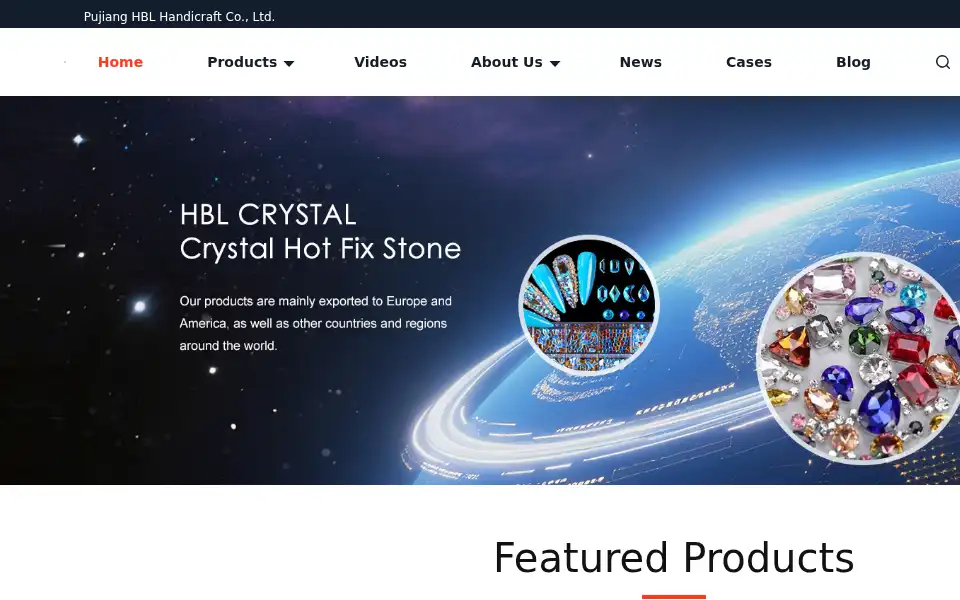 Screenshot of chinahblcrystal.com
