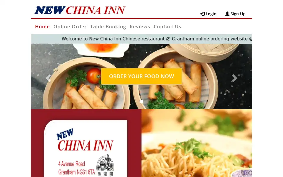 Screenshot of chinainngrantham.co.uk