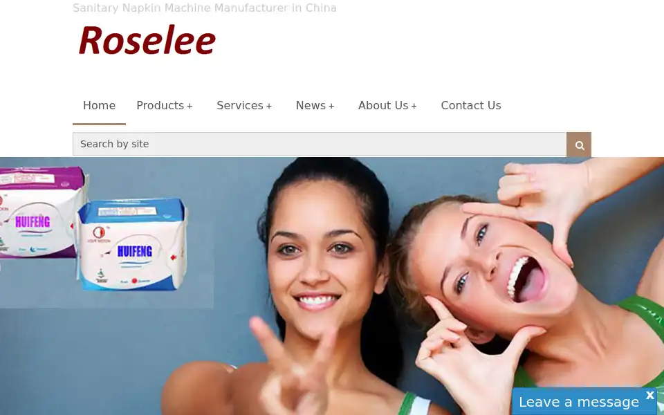 Screenshot of chinasanitarynapkin.com