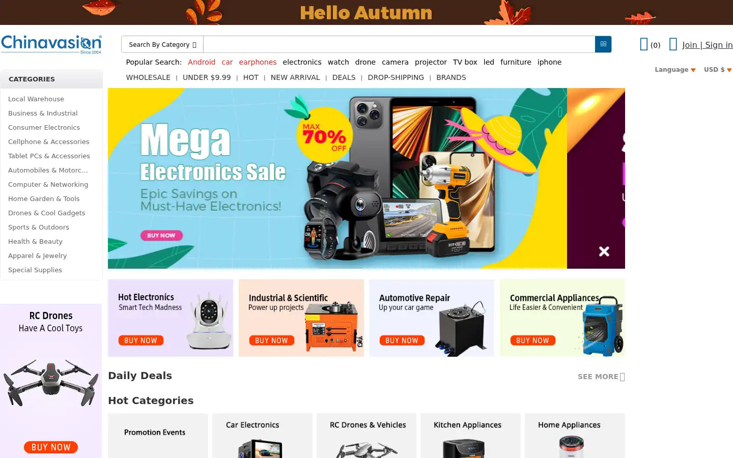 Screenshot of chinavasion.com