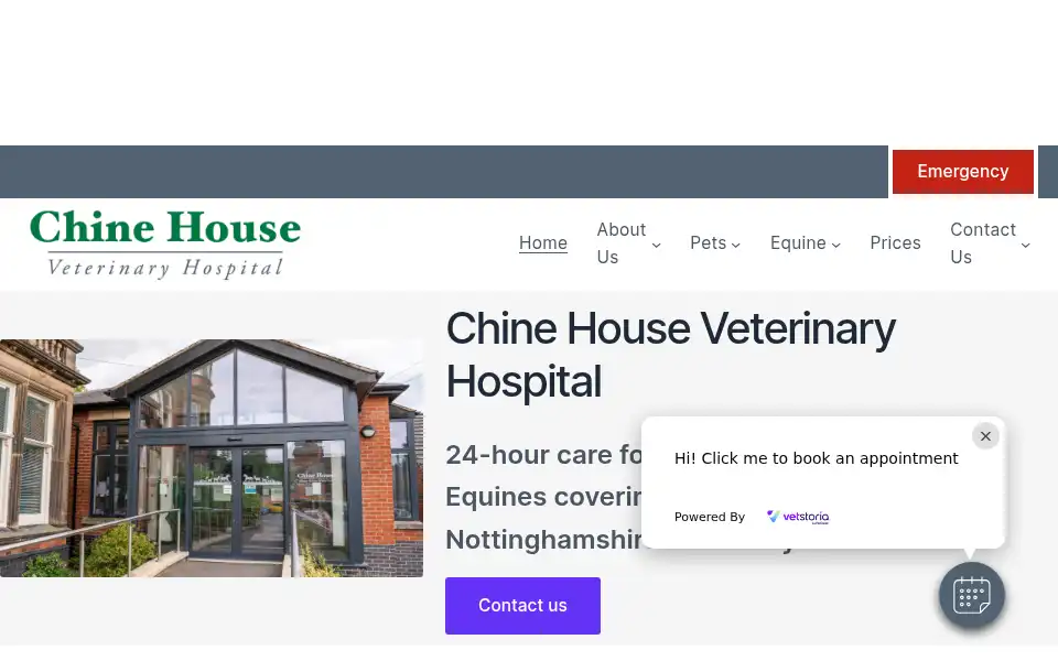 Screenshot of chinehousevets.co.uk