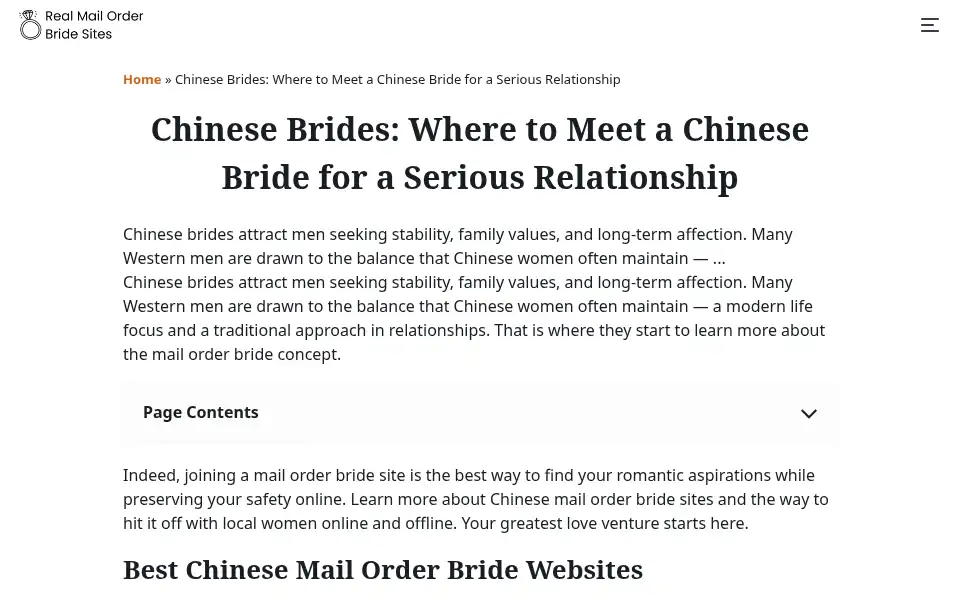 Screenshot of chinese-mail-order-brides.online