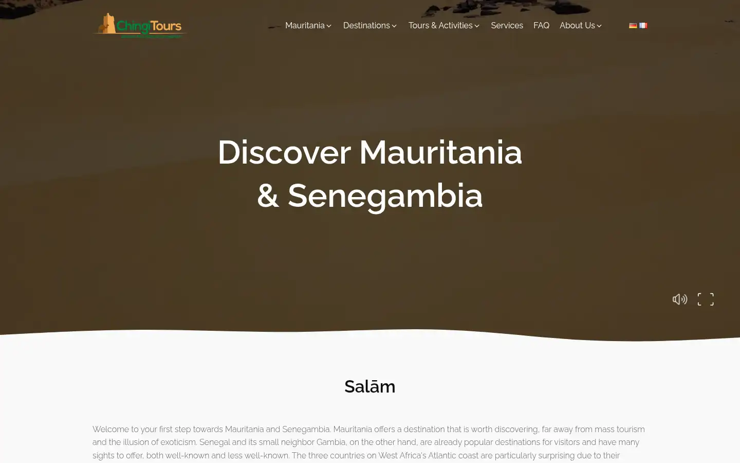 Screenshot of chingitours.com