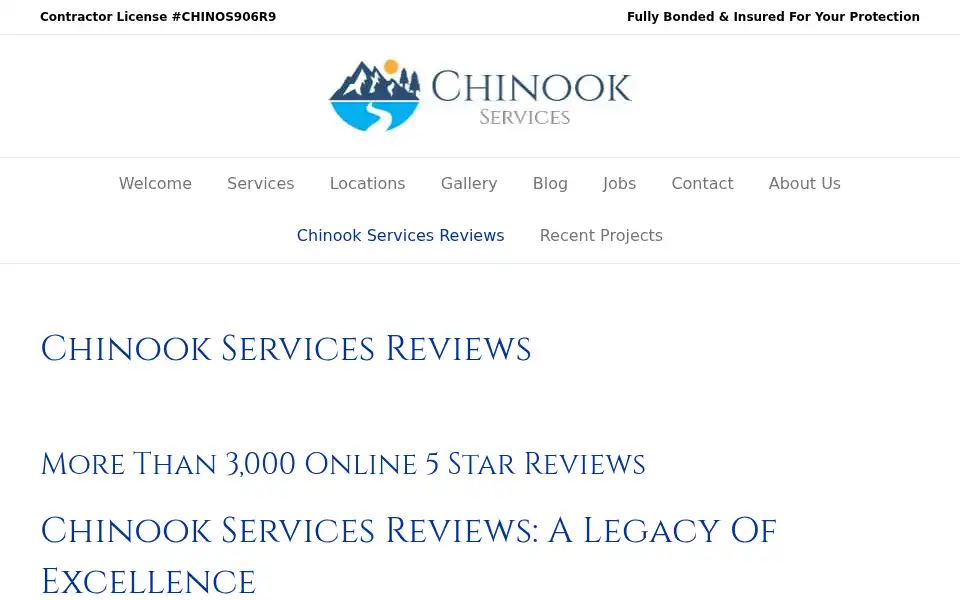 Screenshot of chinookservices.com