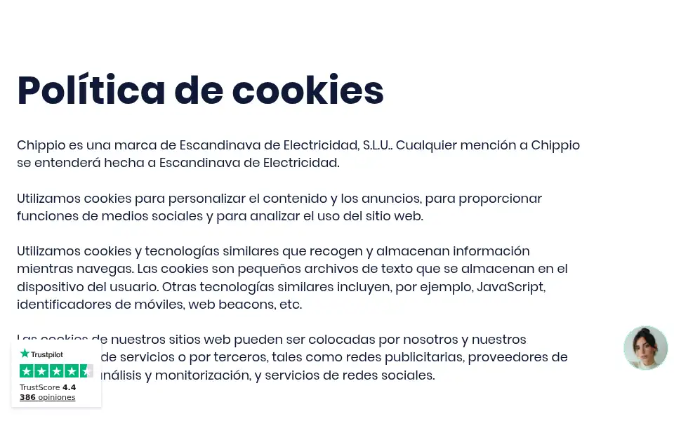 Screenshot of chippio.es