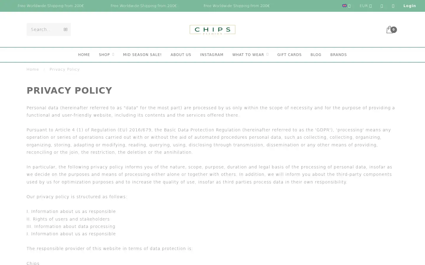 Screenshot of chipsfashion.com