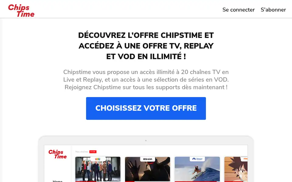 Screenshot of chipstime.fr